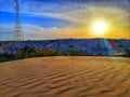 Sunset wallpaper amazing in desert of Algeria