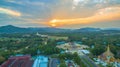 sunset at wat Huay Mongkol temple