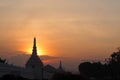 Sunset at wat phra kaew Bangkok Royalty Free Stock Photo