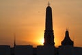 Sunset at wat phra kaew Bangkok Royalty Free Stock Photo