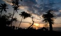 Sunset watchers at Anaehoomalu Bay Royalty Free Stock Photo