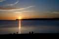 Sunset watchers at Semiahmoo Bay - 1 Royalty Free Stock Photo