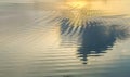 Sunset on the water ripples lake. Background Royalty Free Stock Photo