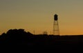 Sunset with Water Tower Royalty Free Stock Photo