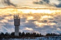 Sunset and water tower Royalty Free Stock Photo