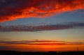 Sunset in watercolor colors, reds