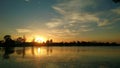 Sunset from the waterfront at Albert`s Park Royalty Free Stock Photo