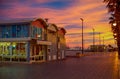 Sunset on the waterfront in the city of Valencia