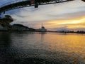 Sunset at waterfront kuching sarawak