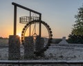 Sunset on the waterwheel Royalty Free Stock Photo