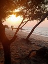 Sunset at Wates Indonesian beach Royalty Free Stock Photo