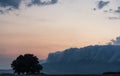 Sunset with wave of clouds effect