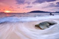 Sunset, Waves and Beach