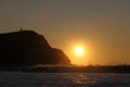 Sunset and waves at Borth Cliffs Royalty Free Stock Photo