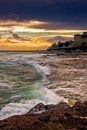 Sunset Waves In Caloundra Royalty Free Stock Photo
