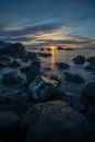 Sunset in the Wellington region of New Zealand: Pukerua Bay long exposure