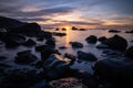 Sunset in the Wellington region of New Zealand: Pukerua Bay long exposure