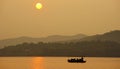 Sunset, West Lake in Hangzhou, China Royalty Free Stock Photo