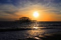 Before sunset at West Pier in Brighton on the south coast of England, United Kingdom. Royalty Free Stock Photo