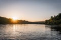 Sunset on the Western Dvina river