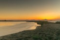 Sunset at the wetland of Oropos in Greece with and hdr technique. Royalty Free Stock Photo