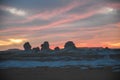 Sunset in white desert, Egypt.