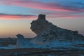 Sunset in white desert, Egypt. Royalty Free Stock Photo