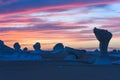 Sunset in white desert, Egypt. Royalty Free Stock Photo