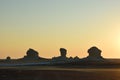 Sunset in White desert Sahara Egypt Royalty Free Stock Photo