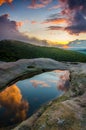 Sunset, White Rocks overlook, Cumberland Gap National Park Royalty Free Stock Photo