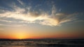 Sunset Wiev with clouds bluesky and Aegean Sea