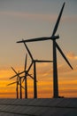 Wind turbine energy generaters on wind farm Royalty Free Stock Photo
