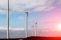 Wind turbines producing alternative energy Royalty Free Stock Photo