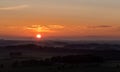 Sunset with Wind Turbine Silhouette