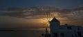 Windmill at sunset, Santorini
