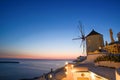 Sunset with the Windmill in Oia, Santorini, Greece