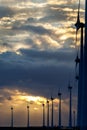 Sunset windmills