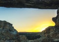 Sunset at the window of Isalo, Madagascar Royalty Free Stock Photo