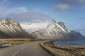 Driving on Ring Road around the South of Iceland. Royalty Free Stock Photo