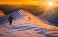 Sunset winter mountains Royalty Free Stock Photo