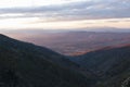 Sunset in winter in the Port of Honduras, view of Valle del Ambroz and Tierras de Granadilla