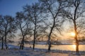 Sunset in Winter tale. Jilin Rime Islands of Northeast Royalty Free Stock Photo