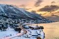 Sunset in winter in Tromso, Norway Royalty Free Stock Photo