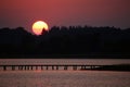 Sunset in wooden top