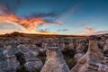 Sunset at Writing on Stone Provincial Park in Alberta, Canada Royalty Free Stock Photo