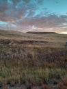 Sunset on the Wyoming prairie back roads near Cheyenne, Wyoming