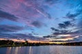 Sunset at Xuan Huong Lake in Dalat, Vietnam Royalty Free Stock Photo