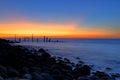 Sunset at Xucuogang Wetlands, heaven for migratory birds in Dayuan District, Taoyuan City,