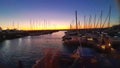 Sunset yacht club boats harbor sailboats dock