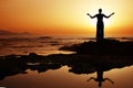 Sunset Yoga Royalty Free Stock Photo